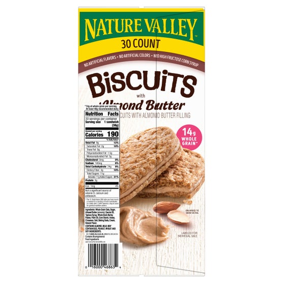 Nature Valley Biscuits with Almond Butter, 1.35 oz, 30-count