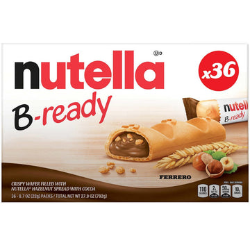 Nutella B-Ready Crispy Wafers Filled with Nutella, 0.7 oz, 36-count