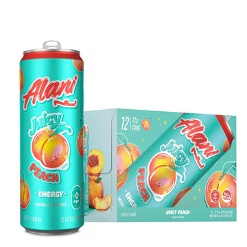 Alani Nu Energy Drink - Juicy Peach - 12oz. (12 Cans)